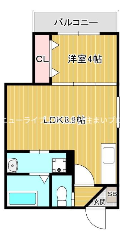 リックス大和田駅前(1LDK/4階)の間取り写真