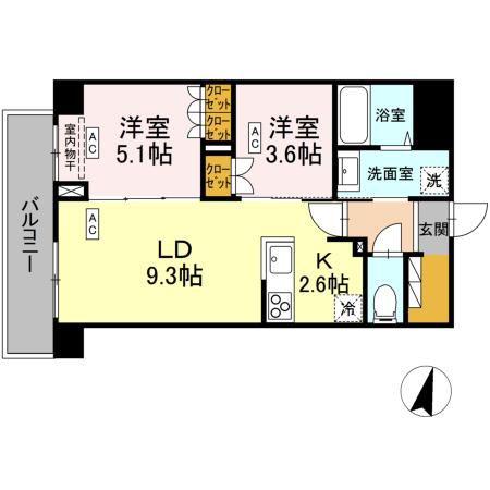 ロイジェント西新井(2LDK/5階)の間取り写真