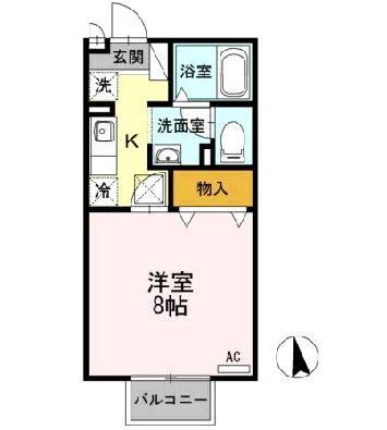 セジュール学園通(1K/1階)の間取り写真