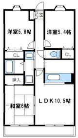 第5旭マンション(3LDK/2階)の間取り写真