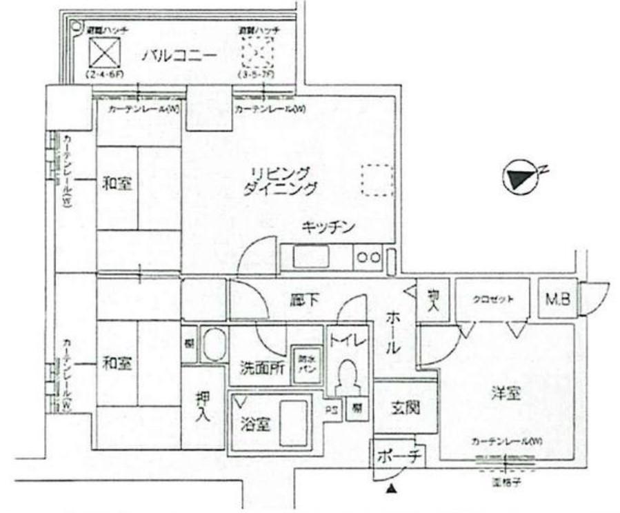 カサグランデ(3LDK/3階)の間取り写真