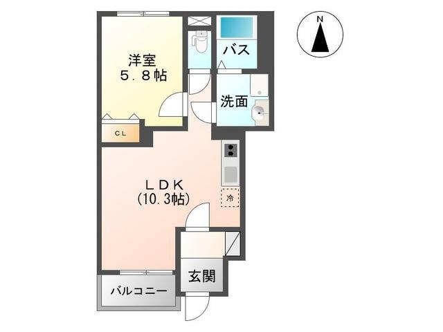 カーサ みらい(1LDK/1階)の間取り写真
