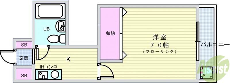 メゾン豊中パート16(1K/2階)の間取り写真