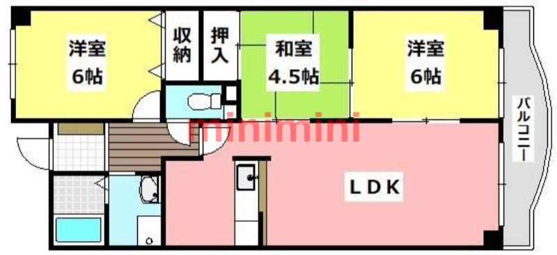 メゾン安夢留(3LDK/2階)の間取り写真