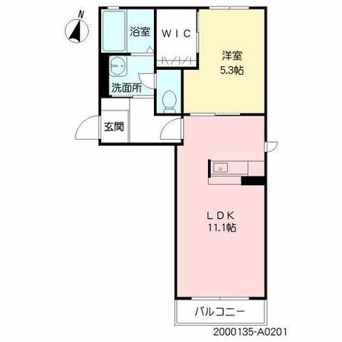 モンフレールⅤ(1LDK/2階)の間取り写真