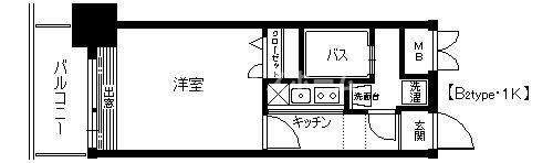 エステート・モア・西公園(1K/3階)の間取り写真