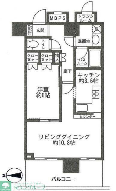 クリオレジダンスタワー横濱鶴ヶ峰(1LDK/13階)の間取り写真