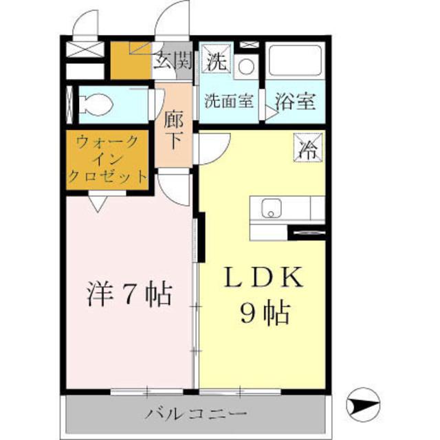 サウスメゾン秋桜(1LDK/3階)の間取り写真