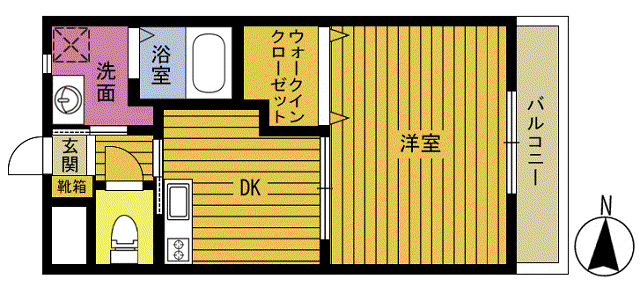 サニーサイド27(1DK/5階)の間取り写真