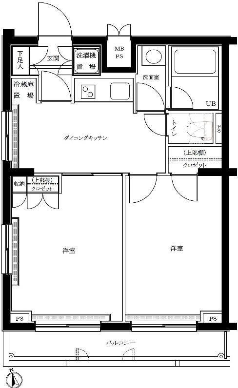 ルーブル中野坂上弐番館(2DK/4階)の間取り写真