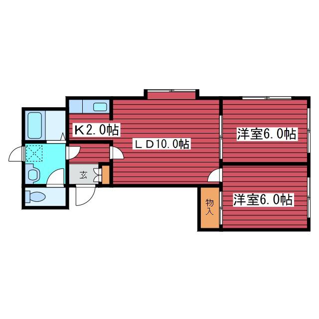 YKビル(2LDK/3階)の間取り写真