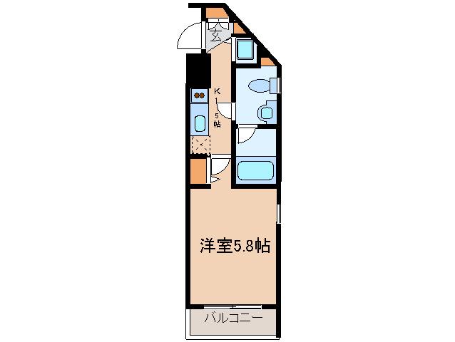 ザ・パーククロス市谷(1K/1階)の間取り写真