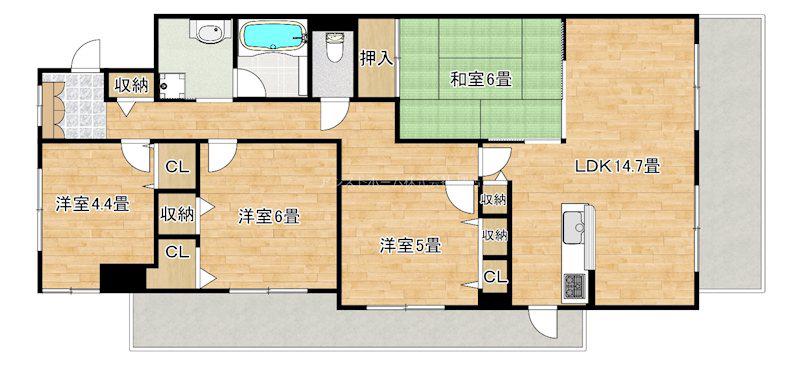 ソルプラーサ堺(4LDK/15階)の間取り写真