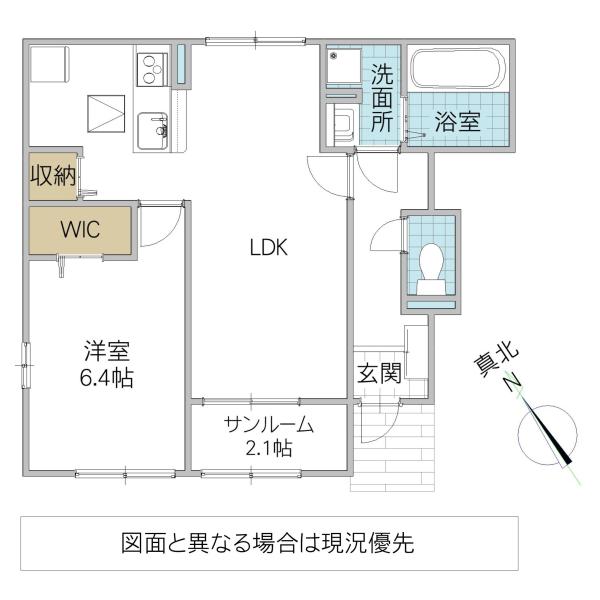 グランドール(1LDK/1階)の間取り写真