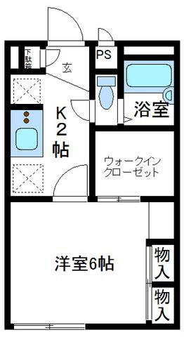 レオパレス元橋本II(1K/2階)の間取り写真
