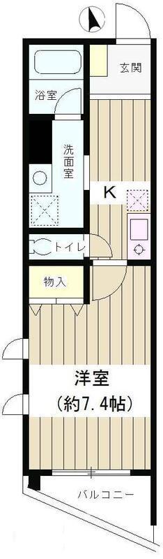 フレール南長崎(1K/2階)の間取り写真