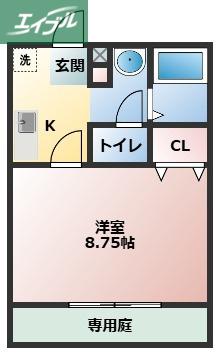 フォーシーズンズ春(1K/1階)の間取り写真