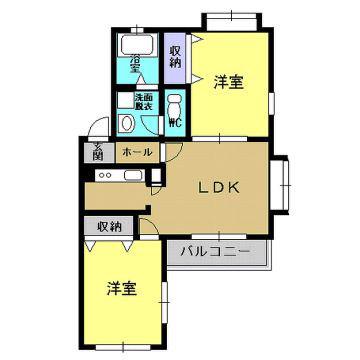 グレース・M(2LDK/1階)の間取り写真