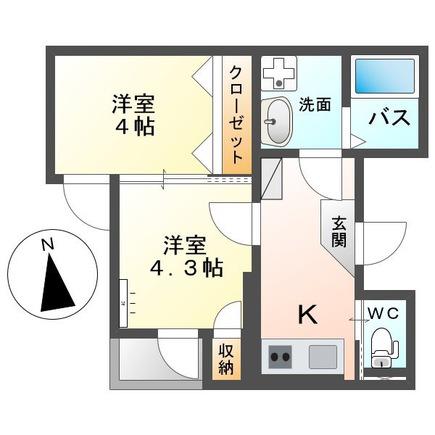 グランディール・HATADA(2K/5階)の間取り写真