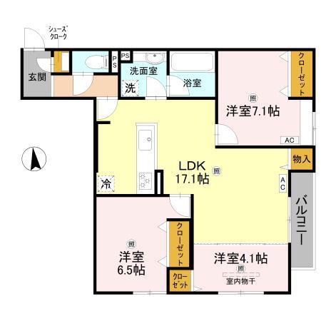 WEALTH JOTO II(3LDK/3階)の間取り写真