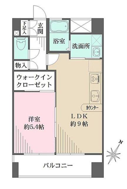 アビオン中野坂上(1LDK/5階)の間取り写真