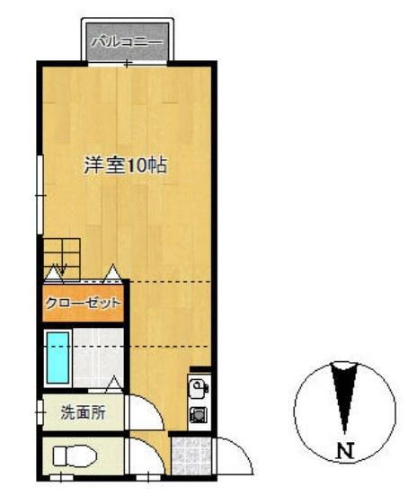 エクセレント久喜(ワンルーム/2階)の間取り写真