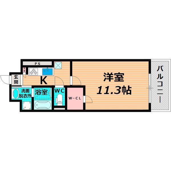 レジディア城北公園通(1K/5階)の間取り写真