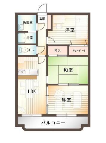 サンコート大島C棟(3LDK/1階)の間取り写真
