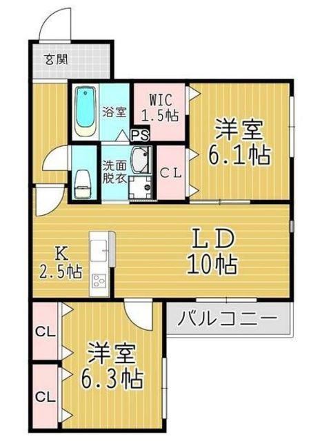 M′S SQUARE(2LDK/3階)の間取り写真