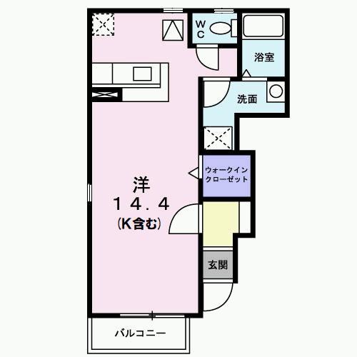 サニ-サイド(ワンルーム/1階)の間取り写真