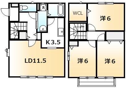 エコライフタウン本庄 C(3LDK/1階)の間取り写真