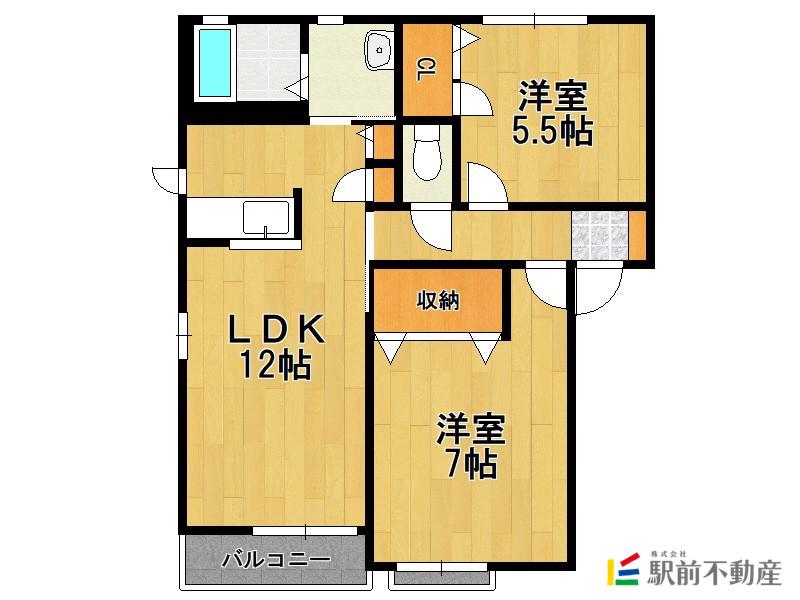 メゾン・ド・コンフォールA(2LDK/1階)の間取り写真
