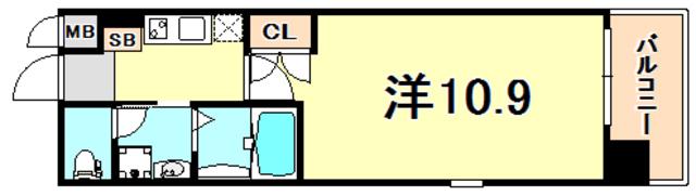 エスライズ新神戸(1K/10階)の間取り写真