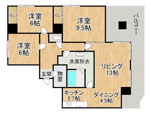 NCウイング5(3LDK/10階)の間取り写真