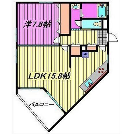 グリーンヴィラ(1LDK/2階)の間取り写真