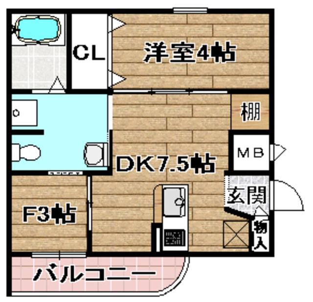 LA PORTE(1LDK/4階)の間取り写真