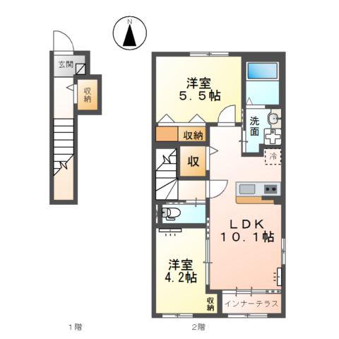 IMPERIAL MAISON(2LDK/2階)の間取り写真