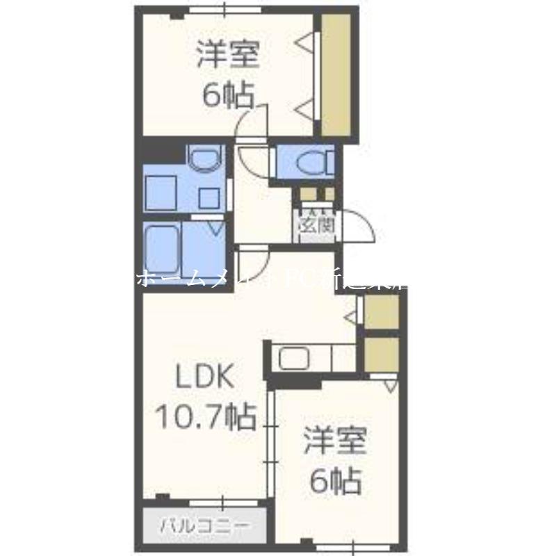 レオノール太平(2LDK/1階)の間取り写真