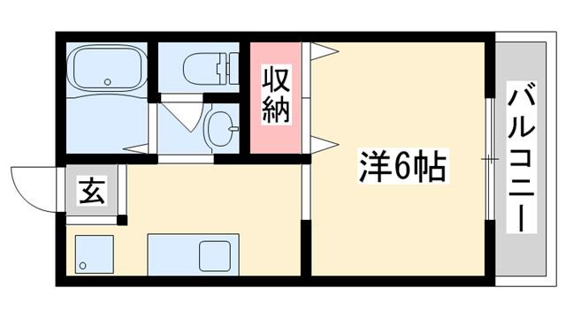 石原ハイツII(1K/1階)の間取り写真