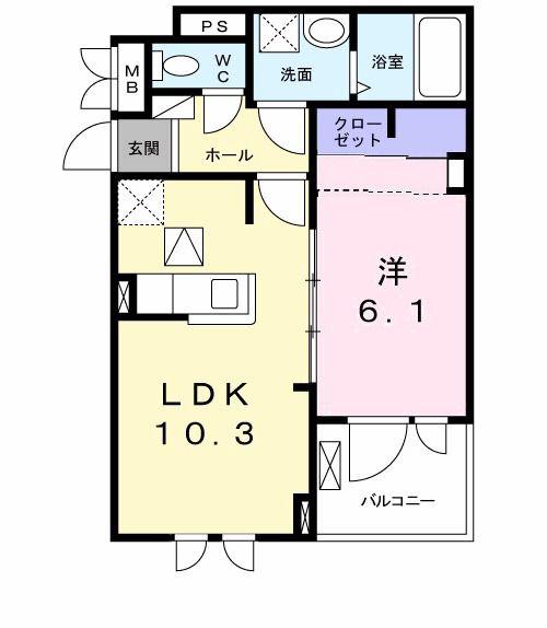 アーク トリニティー III(1LDK/3階)の間取り写真