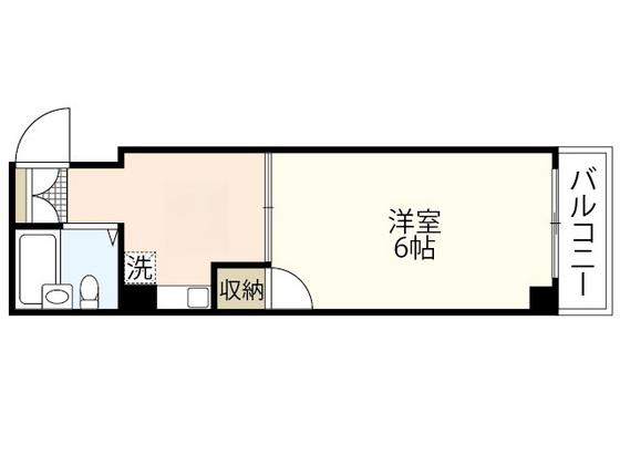 中高下ビル(1DK/4階)の間取り写真