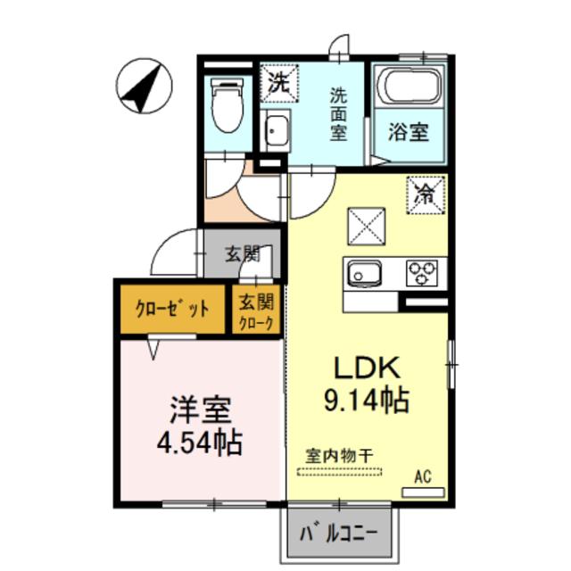 アン・アロール(1LDK/1階)の間取り写真