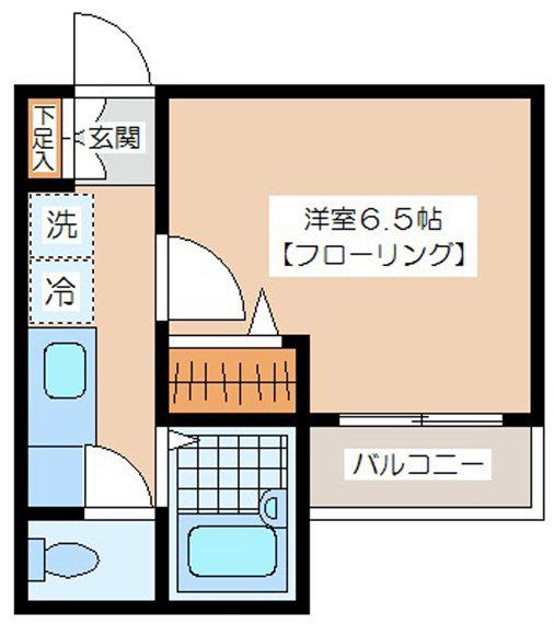 ジュネス松ヶ丘(1K/2階)の間取り写真