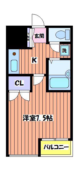 コンフォートいづみ(1K/2階)の間取り写真