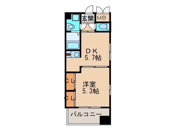 マインズ博多駅東(1DK/6階)の間取り写真
