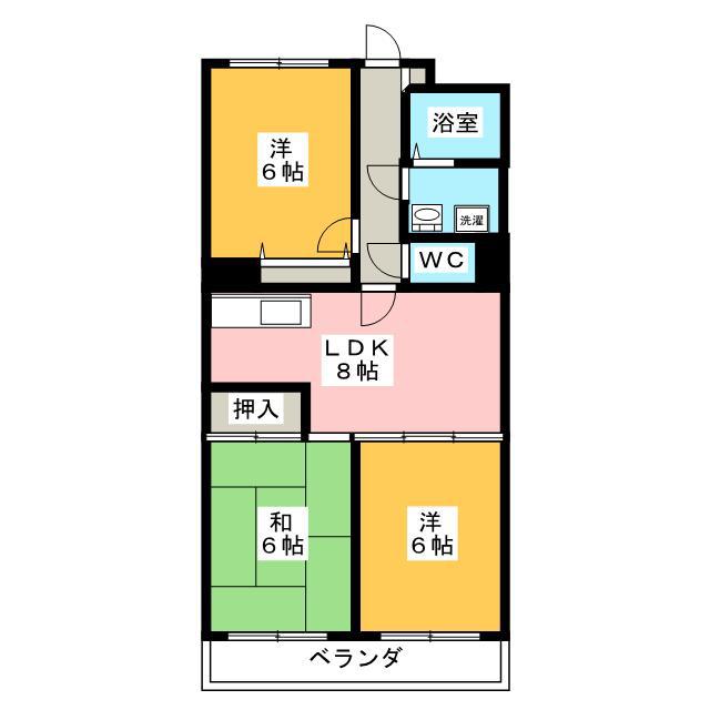 クレールさつきが丘(3LDK/1階)の間取り写真