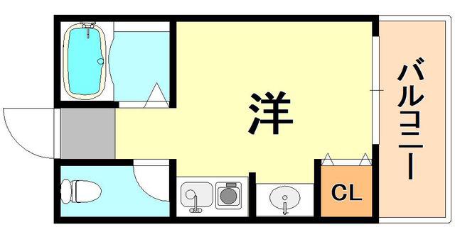 元町MGレヂデンスIII(ワンルーム/7階)の間取り写真