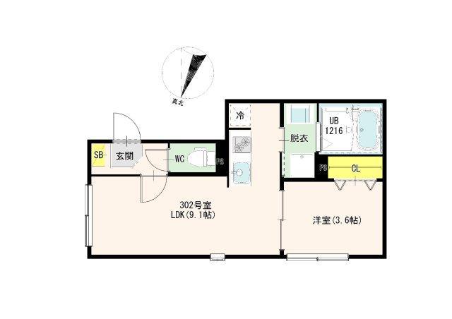 HANA HOUSE 小岩(1LDK/3階)の間取り写真