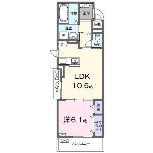 ブリーゼ(1LDK/3階)の間取り写真