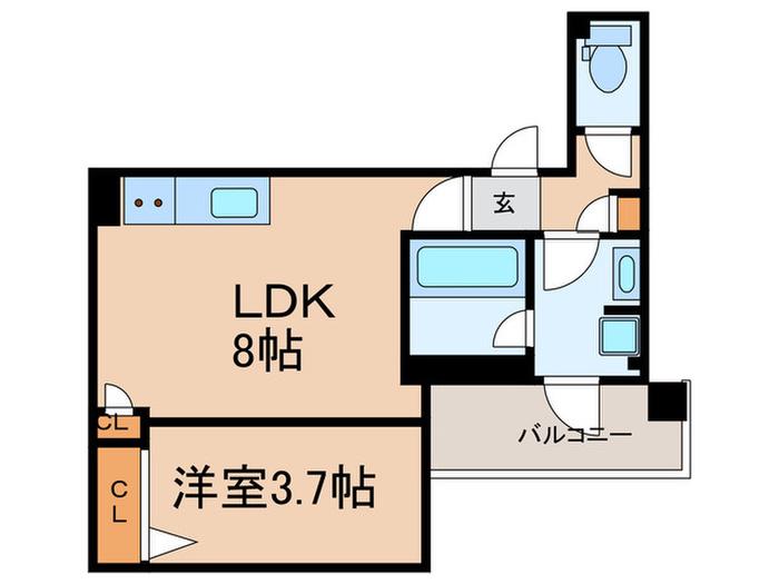 ルミーク文京千石(1LDK/2階)の間取り写真